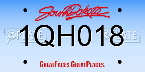 1QH018 South Dakota License Plate