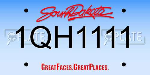 1QH1111 South Dakota License Plate