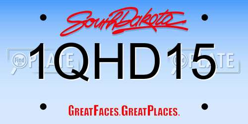 1QHD15 South Dakota License Plate