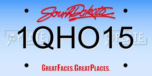 1QHO15 South Dakota License Plate