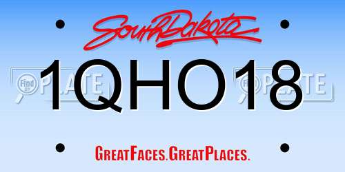 1QHO18 South Dakota License Plate