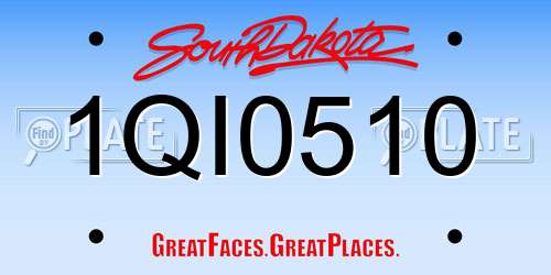 1QI0510 South Dakota License Plate