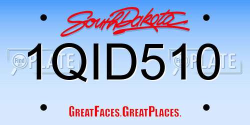 1QID510 South Dakota License Plate