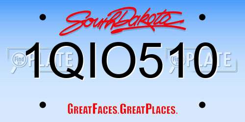1QIO510 South Dakota License Plate