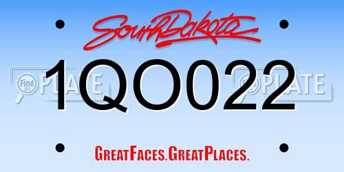 1QO022 South Dakota License Plate