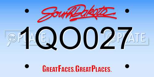 1QO027 South Dakota License Plate