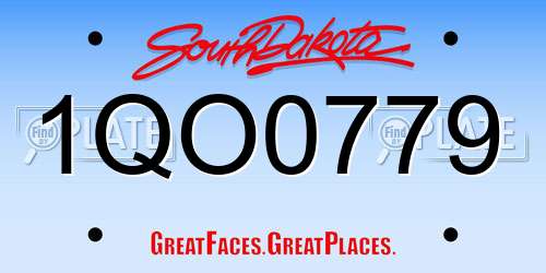1QO0779 South Dakota License Plate