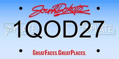 1QOD27 South Dakota License Plate