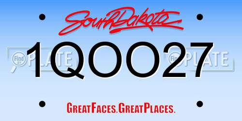 1QOO27 South Dakota License Plate