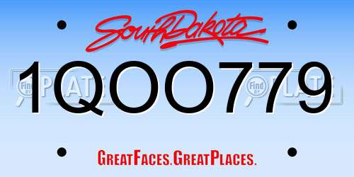 1QOO779 South Dakota License Plate
