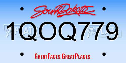 1QOQ779 South Dakota License Plate