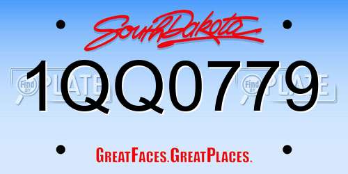 1QQ0779 South Dakota License Plate