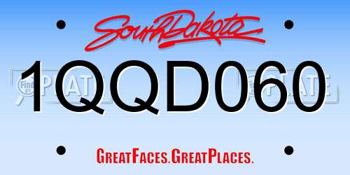 1QQD060 South Dakota License Plate