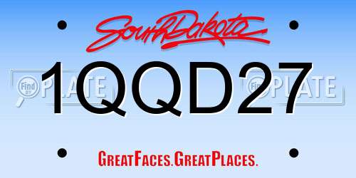 1QQD27 South Dakota License Plate