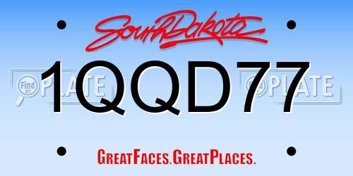 1QQD77 South Dakota License Plate