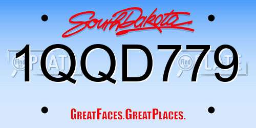 1QQD779 South Dakota License Plate