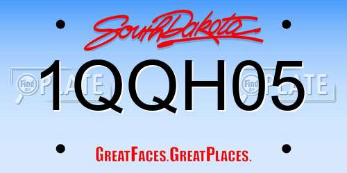 1QQH05 South Dakota License Plate