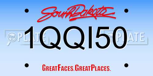 1QQI50 South Dakota License Plate