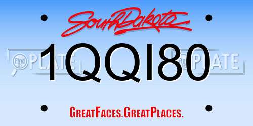 1QQI80 South Dakota License Plate