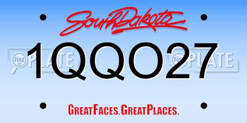1QQO27 South Dakota License Plate