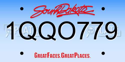 1QQO779 South Dakota License Plate