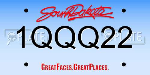 1QQQ22 South Dakota License Plate