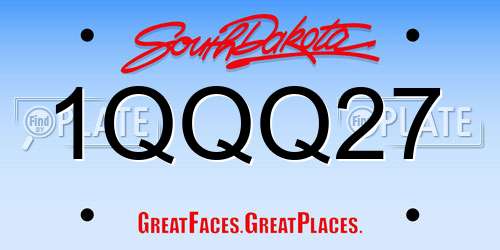 1QQQ27 South Dakota License Plate