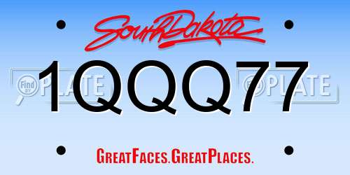 1QQQ77 South Dakota License Plate