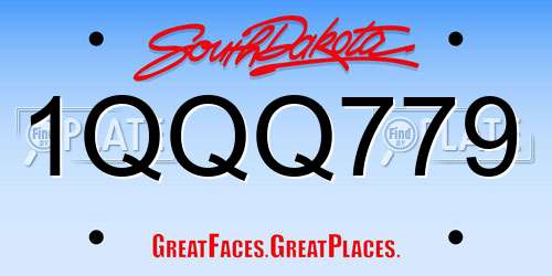 1QQQ779 South Dakota License Plate