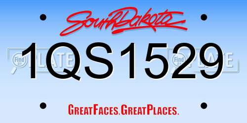 1QS1529 South Dakota License Plate