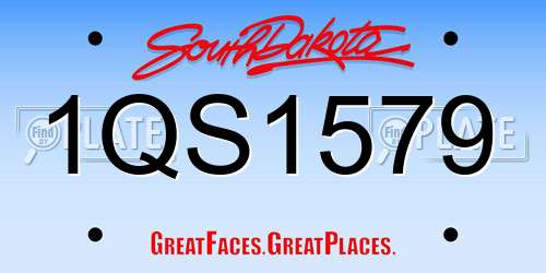 1QS1579 South Dakota License Plate
