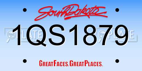 1QS1879 South Dakota License Plate