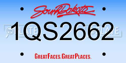 1QS2662 South Dakota License Plate