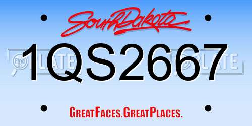 1QS2667 South Dakota License Plate