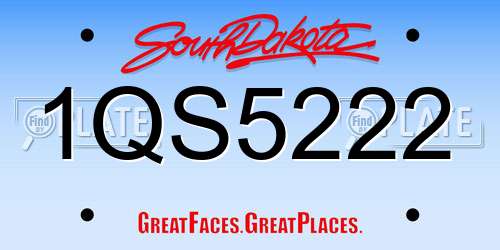 1QS5222 South Dakota License Plate