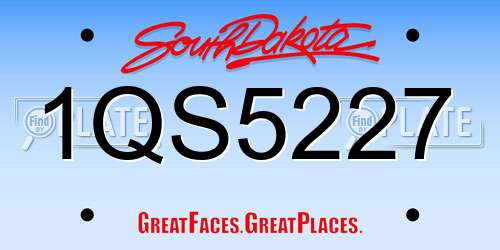 1QS5227 South Dakota License Plate