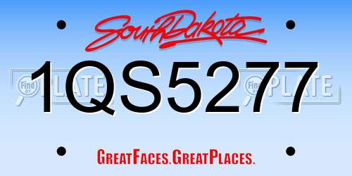 1QS5277 South Dakota License Plate