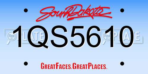 1QS5610 South Dakota License Plate