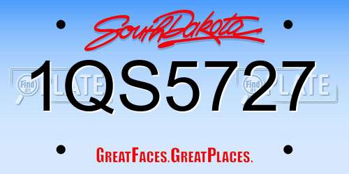 1QS5727 South Dakota License Plate