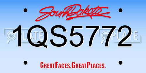 1QS5772 South Dakota License Plate