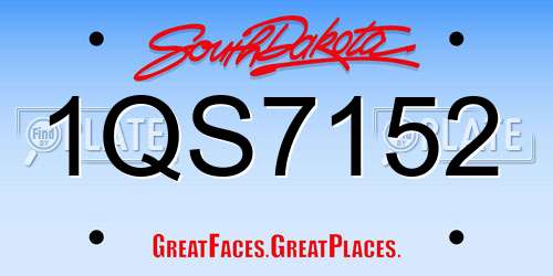 1QS7152 South Dakota License Plate