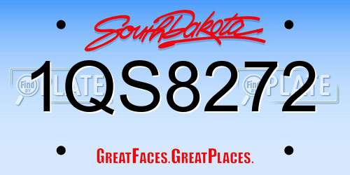1QS8272 South Dakota License Plate