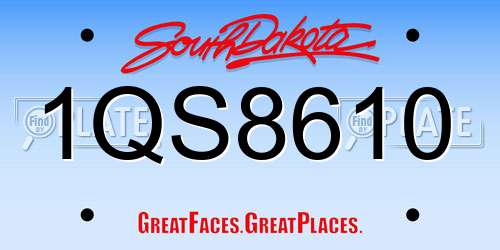 1QS8610 South Dakota License Plate