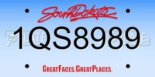 1QS8989 South Dakota License Plate