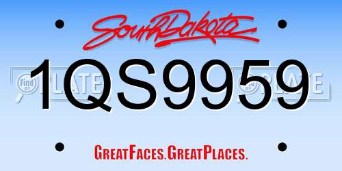 1QS9959 South Dakota License Plate