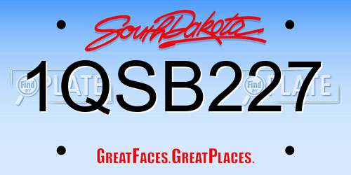 1QSB227 South Dakota License Plate