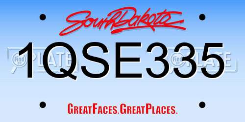 1QSE335 South Dakota License Plate