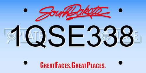 1QSE338 South Dakota License Plate