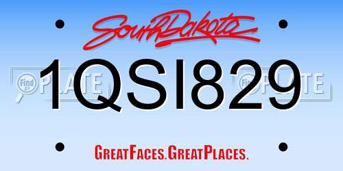 1QSI829 South Dakota License Plate