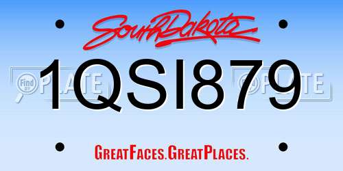 1QSI879 South Dakota License Plate